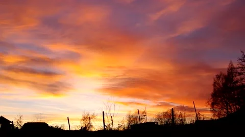 Sunset and beautiful colored sky Stock Footage 58918377