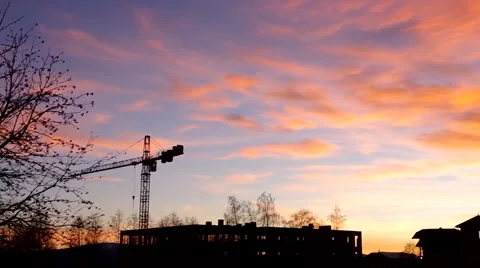 Sunset and beautiful colored sky Stock Footage 58918394