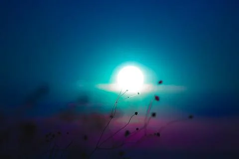 Sunset and beautiful light, sunlight illuminating the colorful sky, clouds Stock Photos
