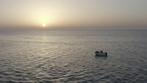 Sunset and boat 4k Stock-Footage 112730382