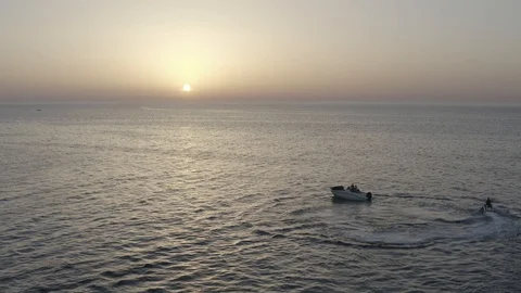 Sunset and boat 4k Stock-Footage 112731319