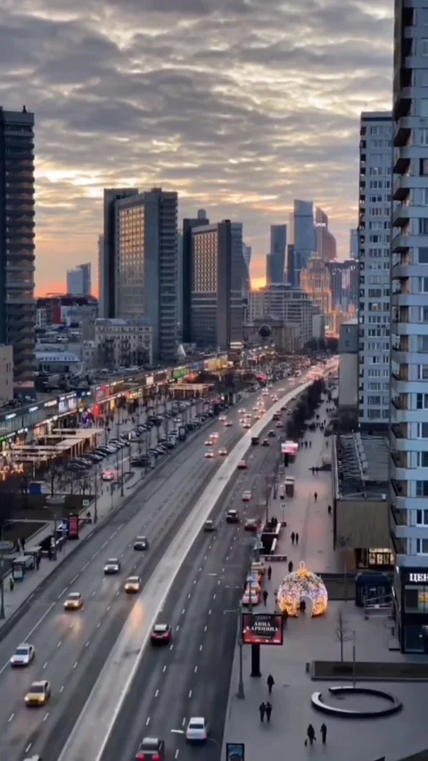 SUNSET AND CITY Video stock 168627969
