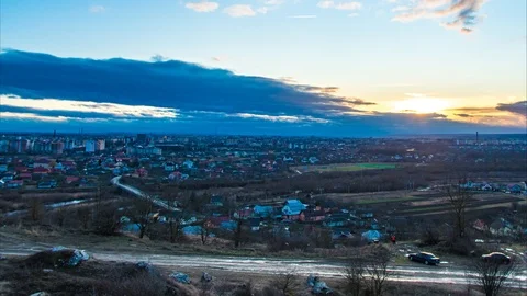 Sunset and city by night timelapse Video stock 124254559