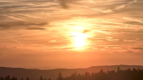 Sunset and cloud movement 4k Stock Footage 249580287