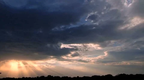 Sunset and Cloud Time Lapse Stock Footage 1701725