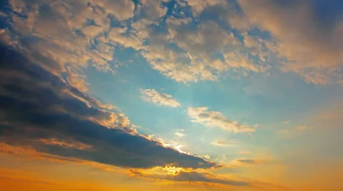 Sunset and clouds. 4K. FULL HD, 4096x2304. Stock Footage 34048843