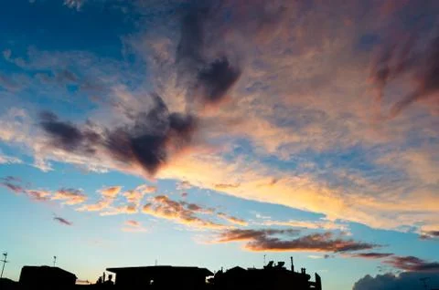 The Sunset And The Clouds After The Storm Stock Photos