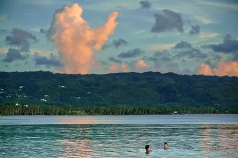 Sunset and clouds looks like Blessing of heaven Stock Photos