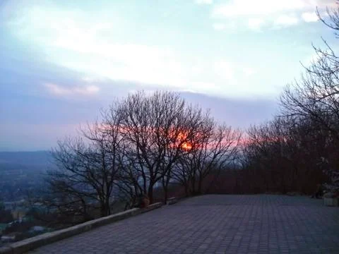 Sunset and the clouds Stock Photos