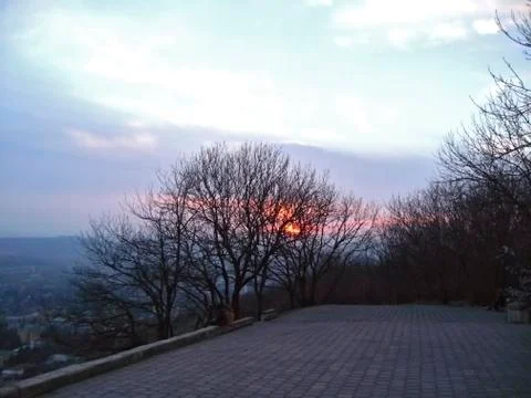 Sunset and the clouds Stock Photos