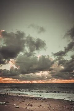 Sunset and clouds 库存照片