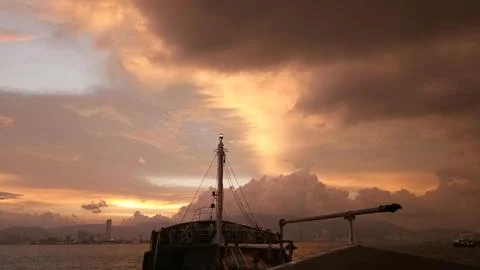 Sunset and clouds Stock Photos