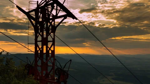 Sunset And Clouds Time Lapse Stock Footage 64765737