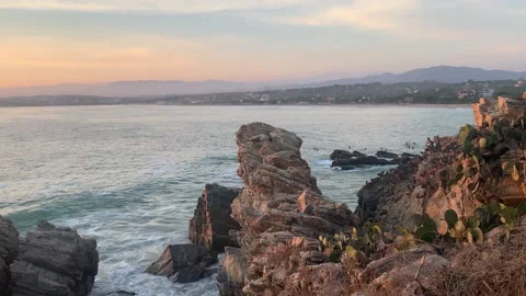 Sunset and Coast Line HD Stock Footage 175464570