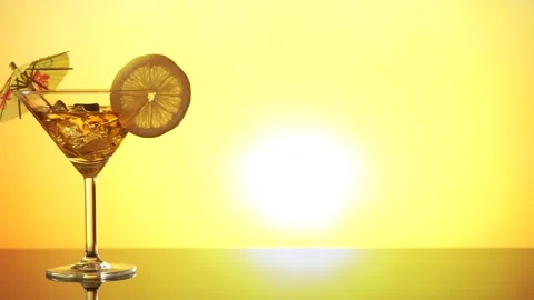 Sunset and cocktail Stock Footage 155250321