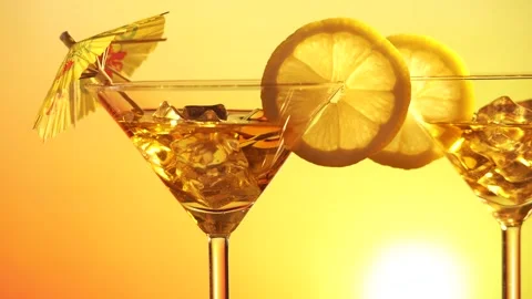 Sunset and cocktail Stock Footage 155251582