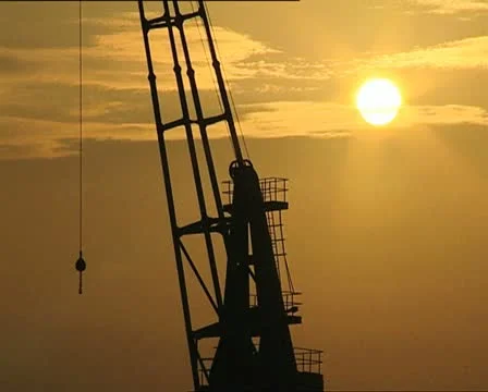 SUNSET and crane Stock-Footage 11402249