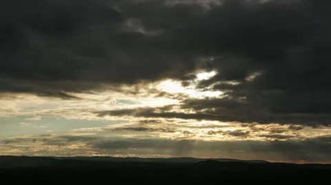 Sunset and dark clouds Stock Footage 40452008
