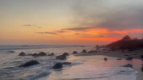 Sunset and A Few Rocks 02 HD- Stock Footage 175934559