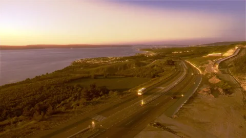 Sunset and highway in the Bosphorus 動画素材 297658081