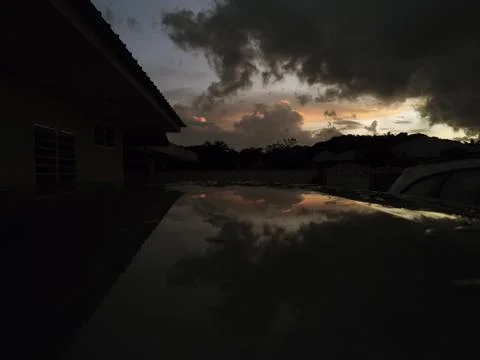 Sunset and his reflection Stock Photos