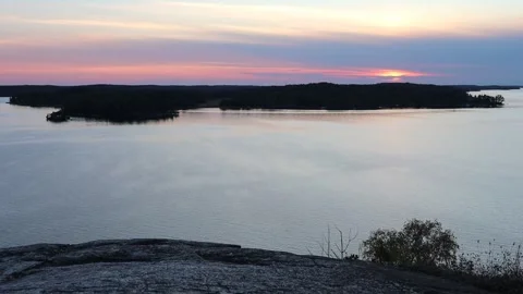 Sunset and lake. Video stock 286251807