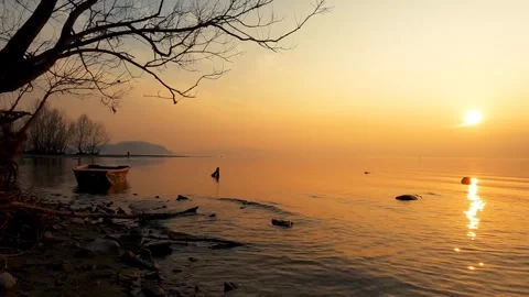 Sunset and lake sore Stock-Footage 273210685