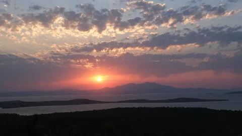 Sunset and landscape Stock Photos