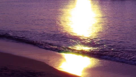 Sunset and light reflections in the sea in the evening sun Stockbeeldmateriaal 260170241