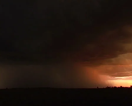 Sunset and Lightning with rippled base Stock Footage 40704242