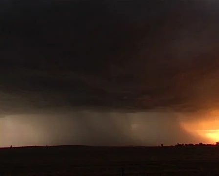 Sunset and Lightning with rippled base Stock Footage 40704249
