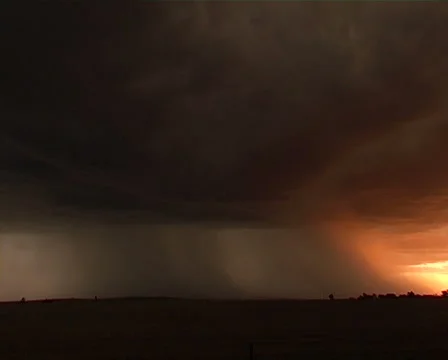 Sunset and Lightning with rippled base Stock Footage 40704263