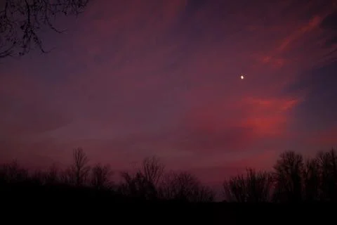 Sunset and Moon Stock Photos