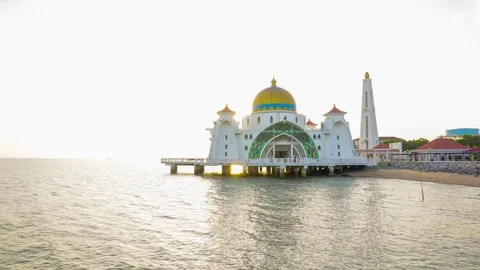 Sunset and mosque Stock Footage 77425717