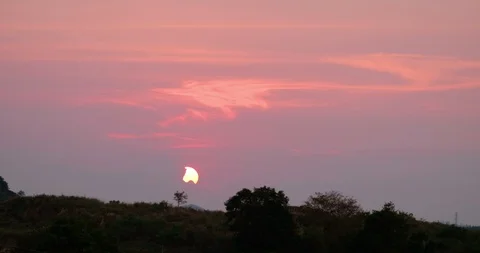 Sunset and Mountain Stock Footage 89785187