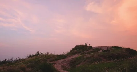 Sunset and Mountain Stock Footage 89785192