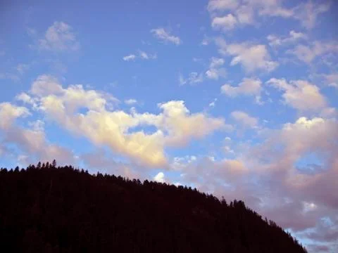 Sunset and the mountain Stock Photos