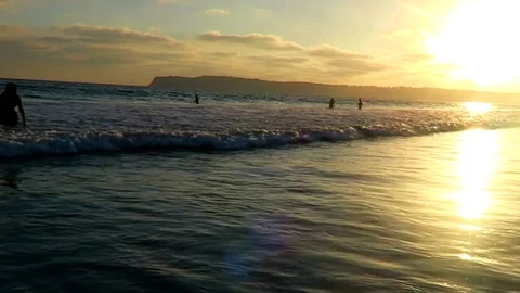Sunset and ocean Stock Footage 75654797