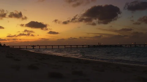 Sunset and ocean waves Stock Footage 104098495