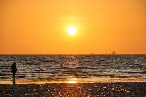 Sunset and people Stock Photos