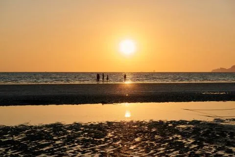 Sunset and people Stock Photos