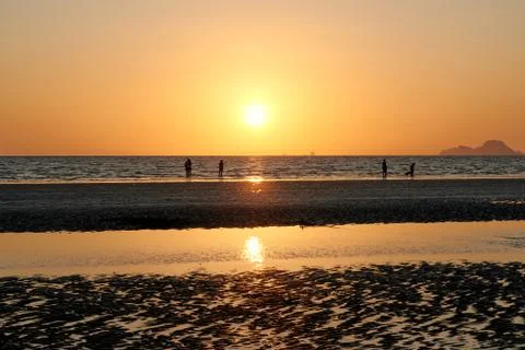 Sunset and people Stock-Fotos