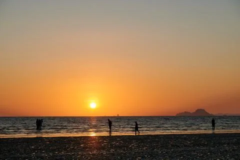 Sunset and people Stock Photos