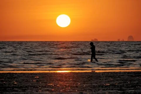 Sunset and people Stock Photos