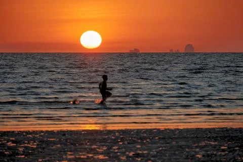Sunset and people Stock Photos
