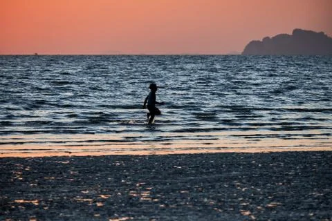 Sunset and people Stock Photos