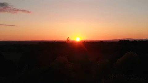 Sunset and plane Stock Footage 89816816