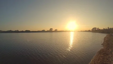 Sunset and reflexion at Ter river Video stock 118309657