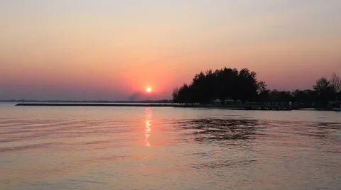 Sunset and resources water Stock Footage 55754298