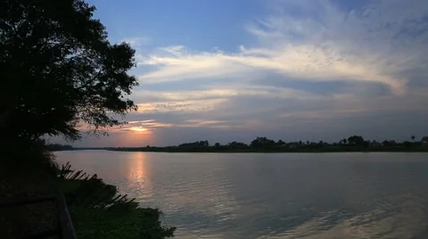 Sunset and resources water Stock Footage 55754347